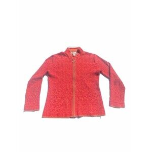 Vintage Neve Designs Zip Cardigan Sweater‎ Sz M Wool Blend Paisley Floral Design